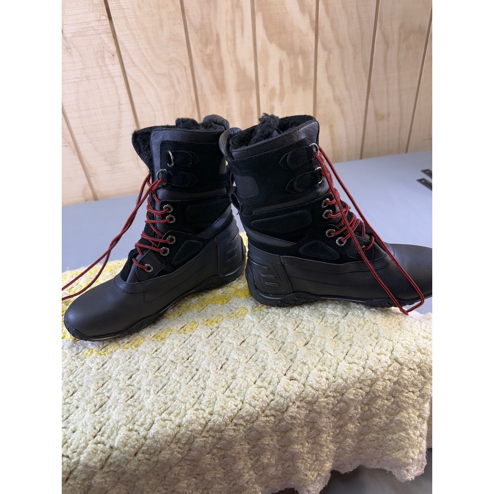 Pajar Canada Waterproof Winter Snow Boots Black Red Laces Womens 8-8.5 beautiful - Picture 10 of 16